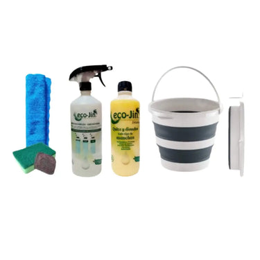 SET CUBO PLEGABLE+ECO-JIN Y DIFUSOR+BAYETA MICROF.+ESTROPAJO ESPONJA+JABONOSO limpiaybrilla.es