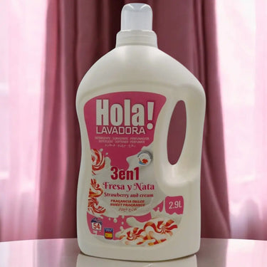 DETERGENTE HOLA! LAVADORA 3 en 1 Fresa y Nata Limpia y brilla