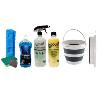 SET CUBO PLEGABLE + CHRONOS A ELEGIR + ECO-JIN Y DIFUSOR + BAYETA MICROFIBRA + ESTROPAJO ESPONJA + JABONOSO LIMPIA Y BRILLA