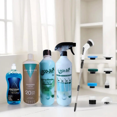 CEPILLO ELÉCTRICO DE LIMPIEZA + ECOJIN CON DIFUSOR (A ELEGIR) + LAVAVAJILLAS CHRONOS (A ELEGIR) + CREMA OXIDANTE Limpia y brilla