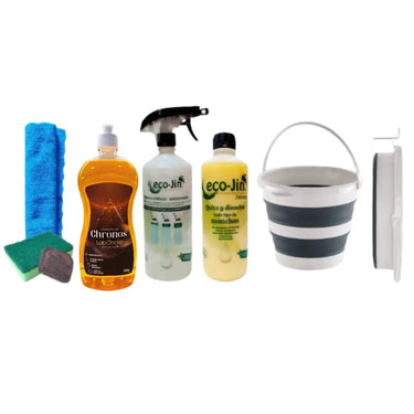 SET CUBO PLEGABLE + CHRONOS A ELEGIR + ECO-JIN Y DIFUSOR + BAYETA MICROFIBRA + ESTROPAJO ESPONJA + JABONOSO LIMPIA Y BRILLA
