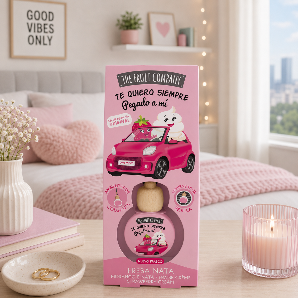 Ambientador Coche Colgante C/Pinza Fresa Nata The Fruit Company