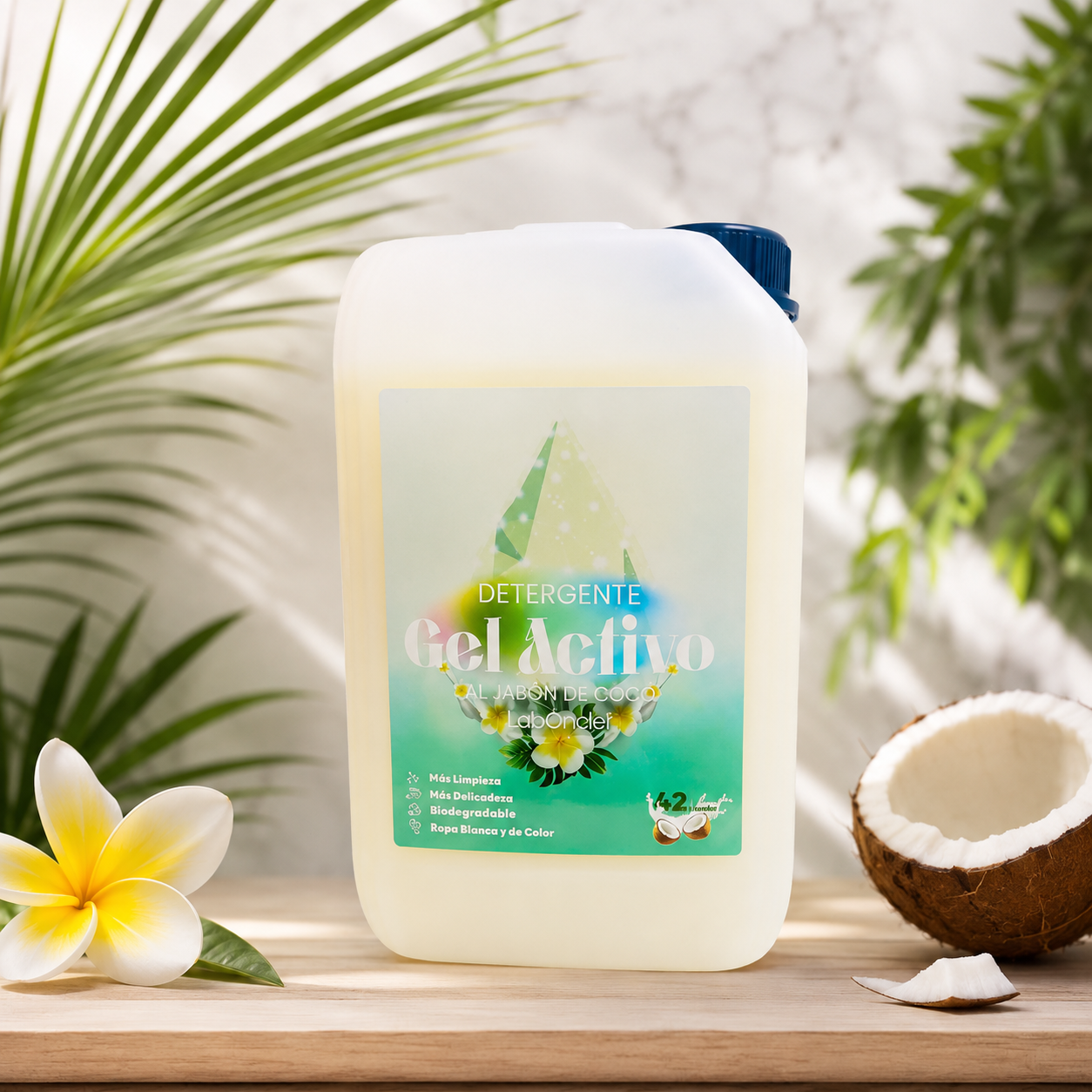 DETERGENTE GEL ACTIVO AL JABÓN DE COCO Limpia y brilla