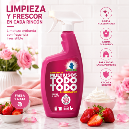 Mano de Santo Limpiador Multiusos Todo Todo Ambientador Fresa y Nata