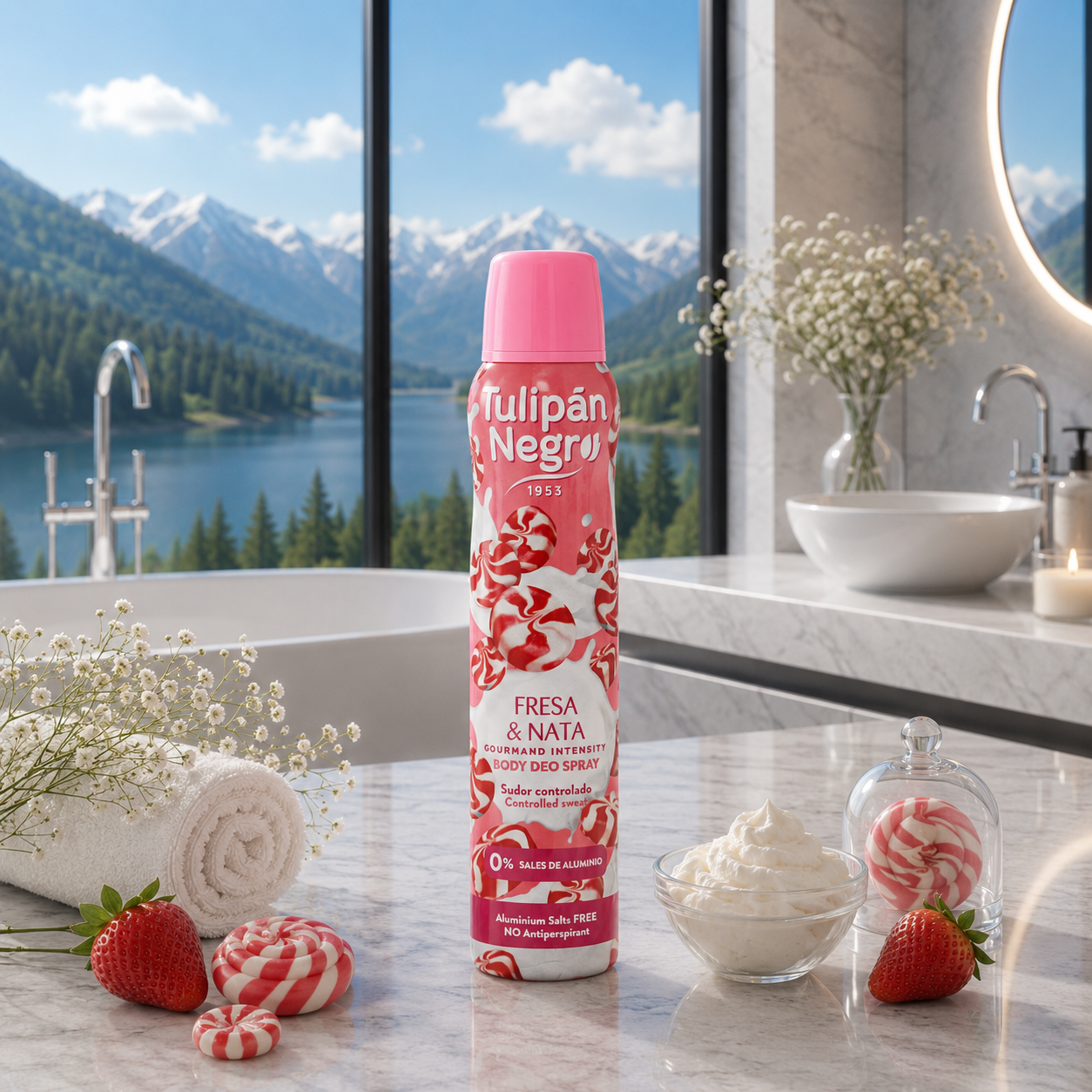 TULIPAN NEGRO Kiss Fresa y Nata Desodorante 200 ml limpiaybrilla.es