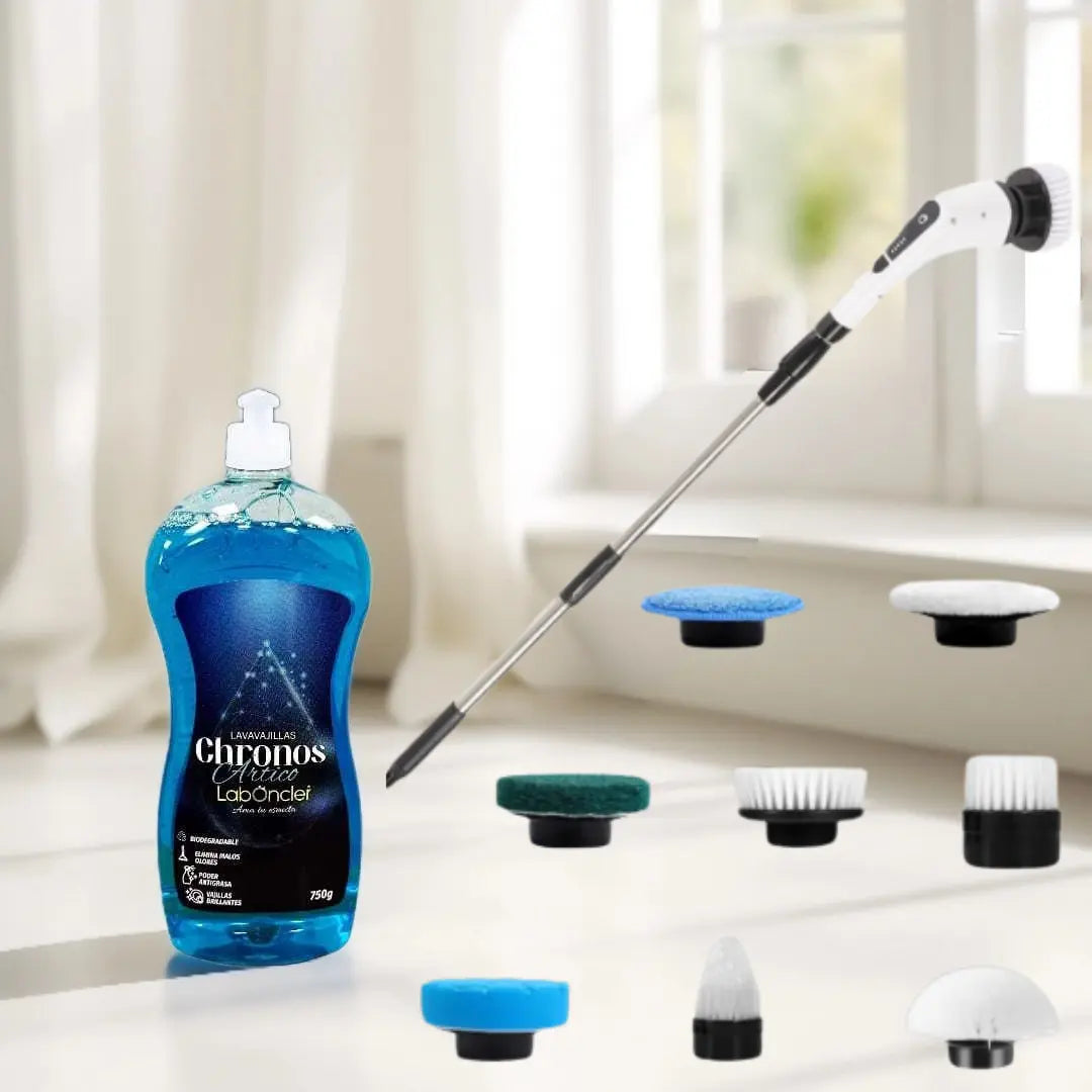CEPILLO ELÉCTRICO DE LIMPIEZA + LAVAVAJILLAS CHRONOS 750ml (A ELEGIR) Limpia y brilla