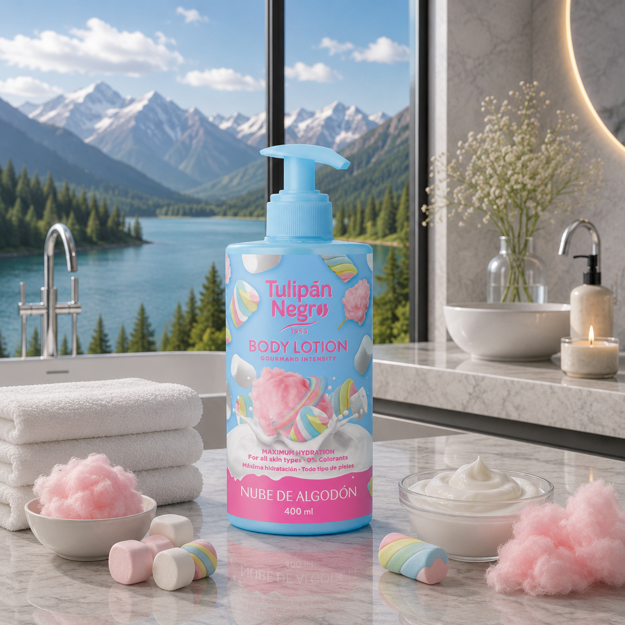 Tulipán Negro – Loción Corporal Nube de Algodón (400 ml) Limpia y brilla