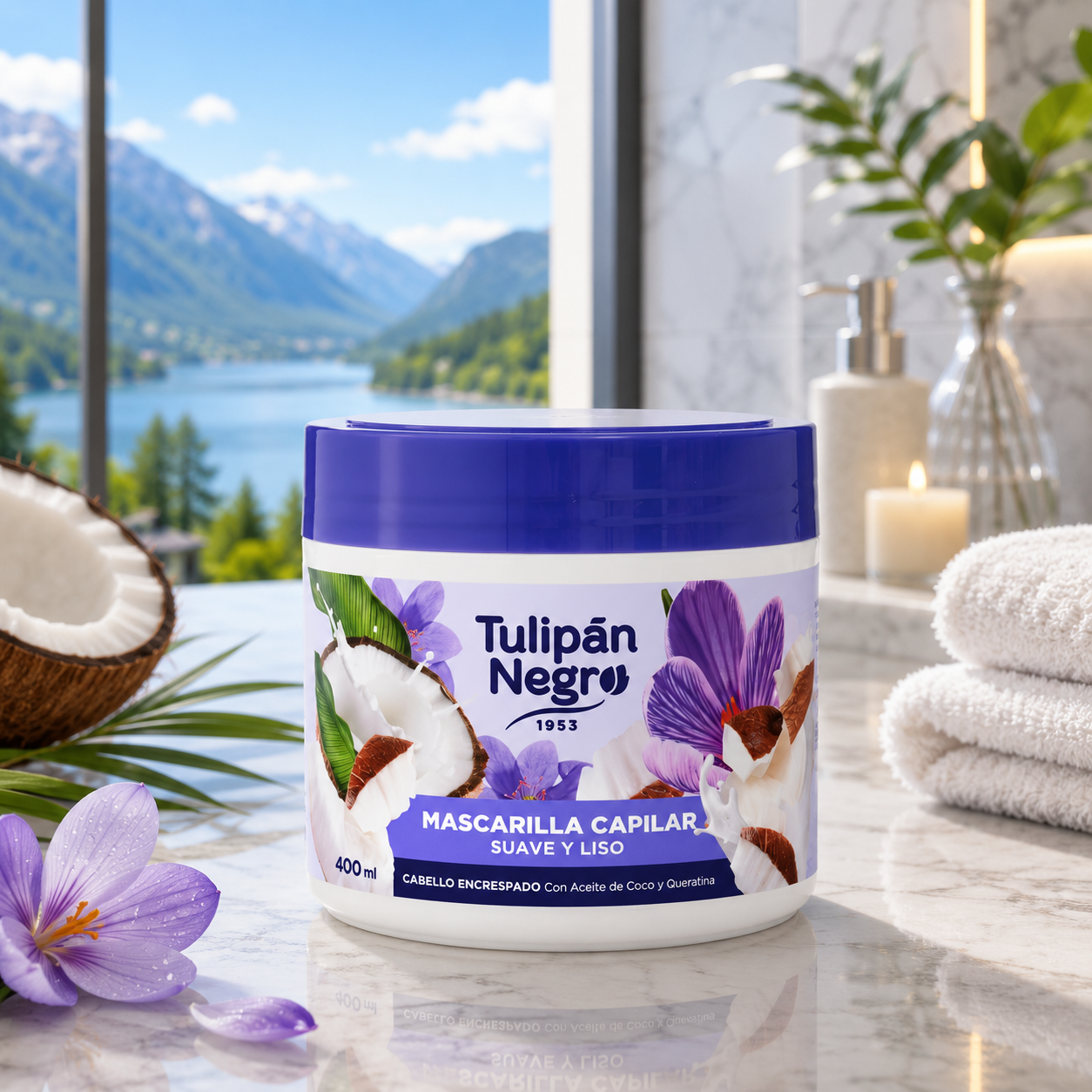 Tulipan Negro Mascarilla Capilar Suave y Liso Limpia y brilla