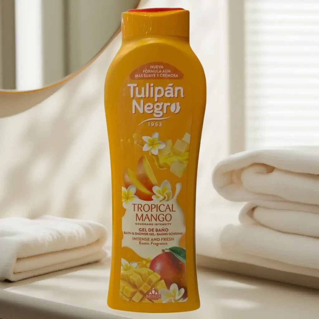 Tulipan Negro gel de ducha Tropical Mango Vanity Limpia y brilla