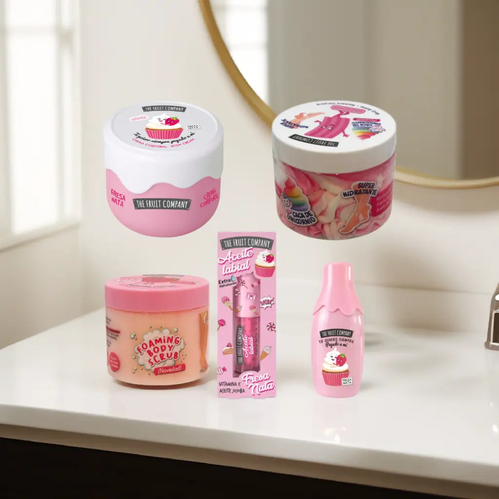 PACK 5 PRODUCTOS FRESA - THE FRUIT COMPANY Limpia y brilla