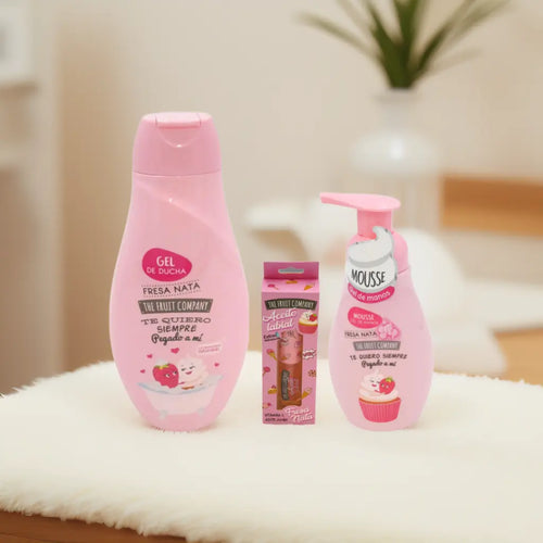 3 PRODUTOS FRESA Y NATA THE FRUIT COMPANY Limpia y brilla