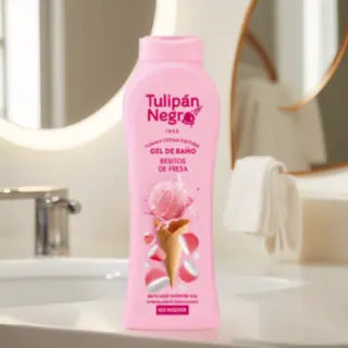 Tulipán Negro – Gel de Baño Besitos de Fresa (650 ml) Limpia y brilla