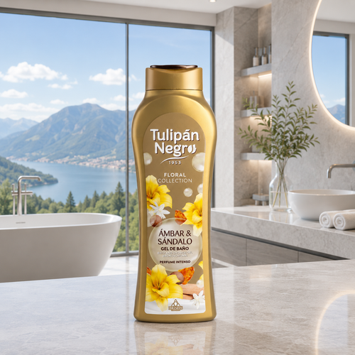 Tulipán Negro – Gel de Ducha Ámbar & Sándalo (650 ml) Limpia y brilla