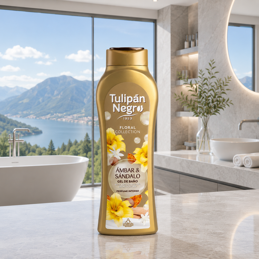 Tulipán Negro – Gel de Ducha Ámbar & Sándalo (650 ml) Limpia y brilla