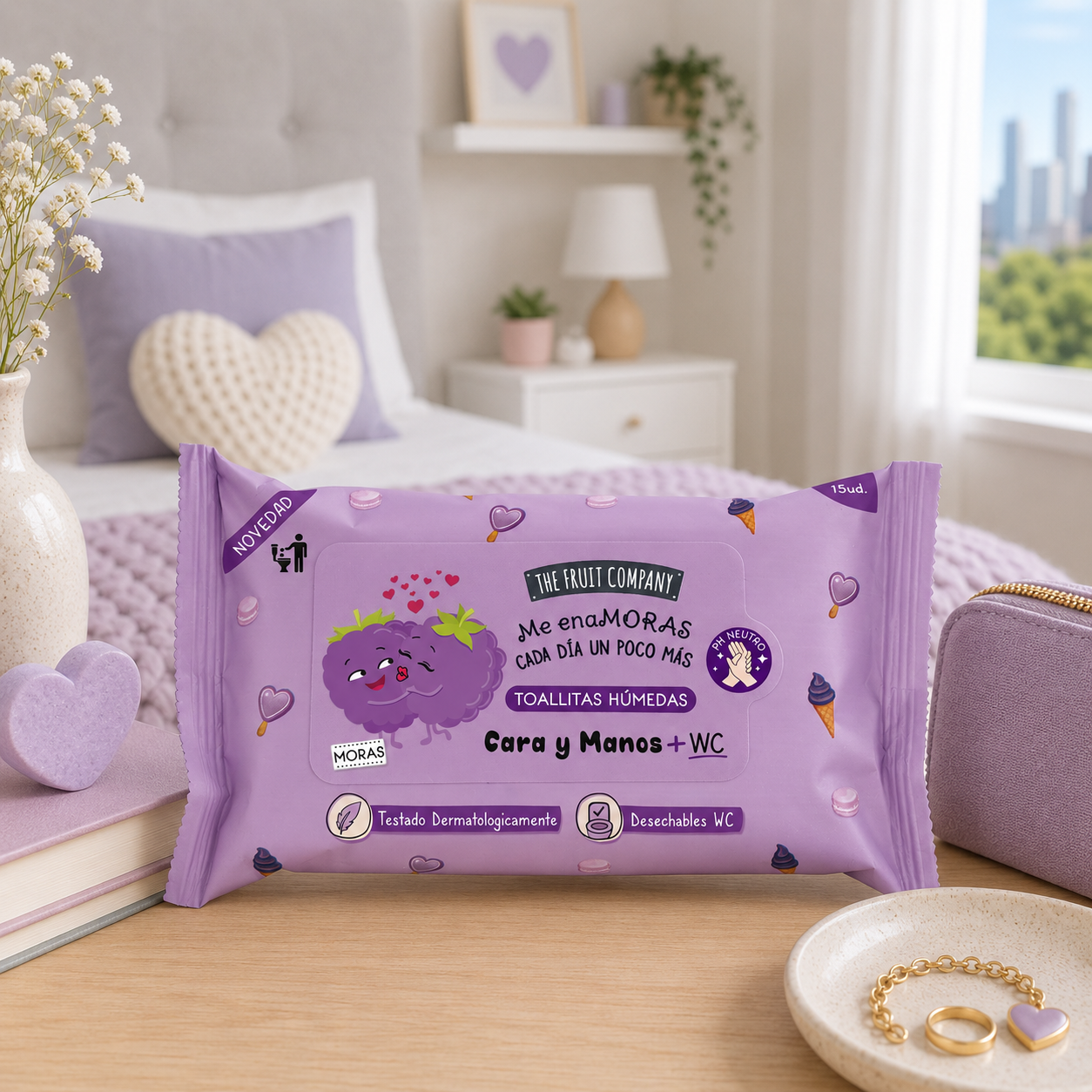 Toallitas Manos Moras Manos Cara + Wc 15 uds The Fruit Company