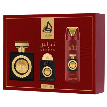 Lattafa Pride – Nebras Gift Set (4 piezas) Limpia y brilla