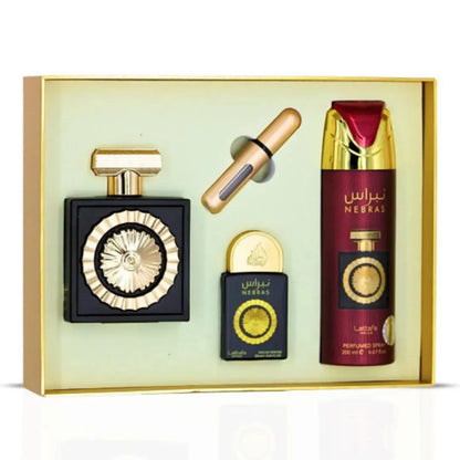 Lattafa Pride – Nebras Gift Set (4 piezas) Limpia y brilla