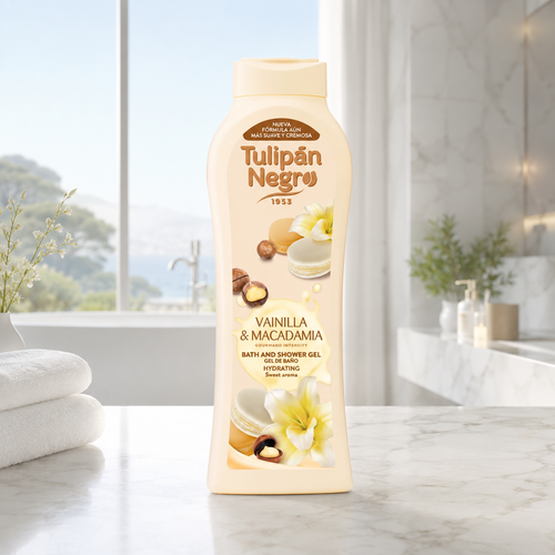 Tulipán Negro – Gel de Ducha Vainilla & Macadamia (650 ml) Limpia y brilla